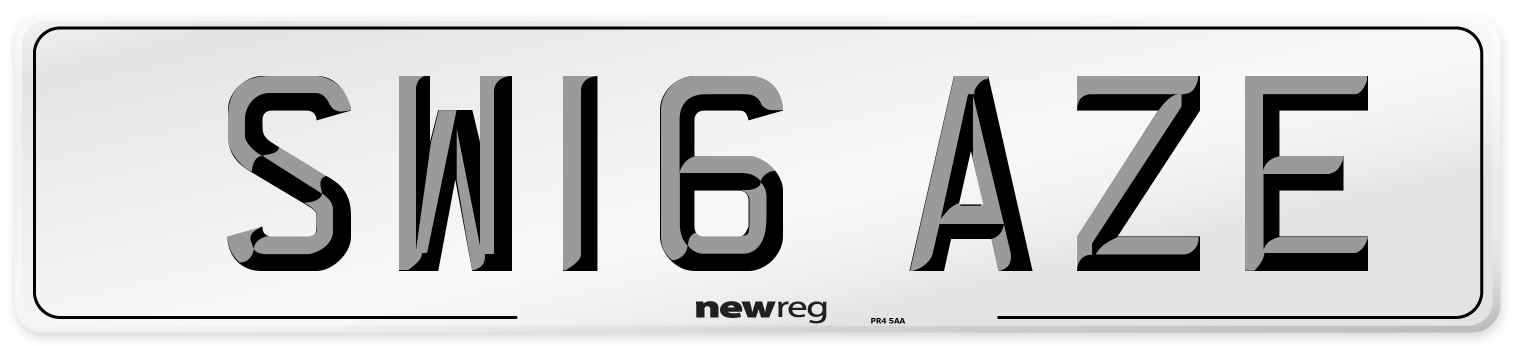 SW16 AZE Number Plate from New Reg